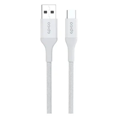 Opletený kabel Epico PD USB-C na USB-A 1,2 m - bílý