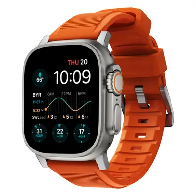 Řemínek pro Apple Watch 42/44/45/49 mm Nomad Rugged Strap - oranžový