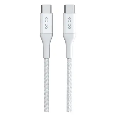 Opletený kabel Epico PD USB-C na USB-C 1,2 m - bílý