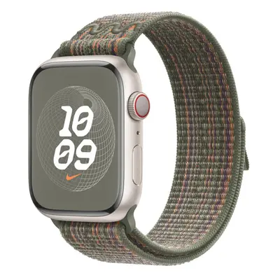 Apple Watch 42/44/45/49 mm sekvojově zelený / oranžový provlékací sportovní řemínek Nike MTL63ZM