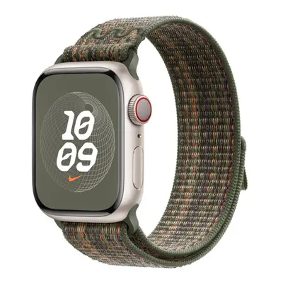 Apple Watch 38/40/41 mm sekvojově zelený / oranžový provlékací sportovní řemínek Nike MTL33ZM/A