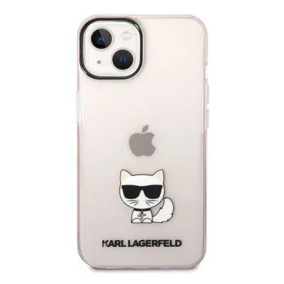 Pouzdro Karl Lagerfeld Choupette Logo iPhone 14 Plus - růžové