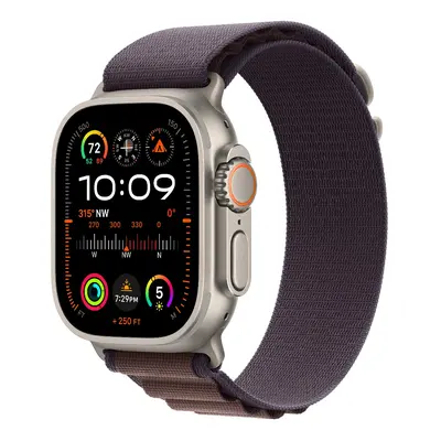 Apple Watch Ultra 2 GPS + Cellular, 49mm titanové pouzdro s indigo alpským tahem - M - MRET3CS/A