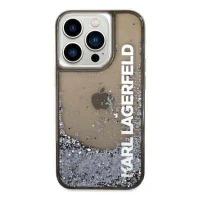 Pouzdro Karl Lagerfeld iPhone 14 Pro Max Liquid Glitter Elong černé