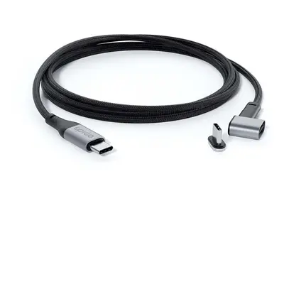 Magnetický opletený datový kabel USB-C na USB-C Epico - šedý