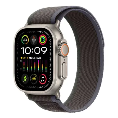 Apple Watch Ultra 2 GPS + Cellular, 49mm titanové pouzdro s modro-černým trailovým tahem - S/M -