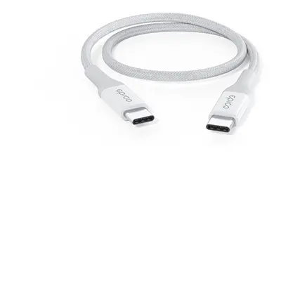 Opletený PD kabel Epico 0,3m USB-C na USB-C - bílý