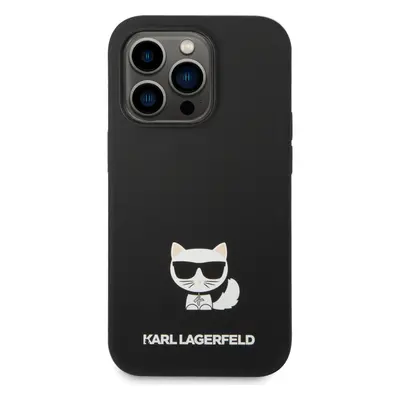 Pouzdro Karl Lagerfeld Liquid Silicone Choupette iPhone 14 Pro Max černé