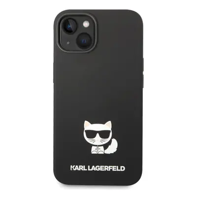 Pouzdro Karl Lagerfeld Liquid Silicone Choupette iPhone 14 Plus černé