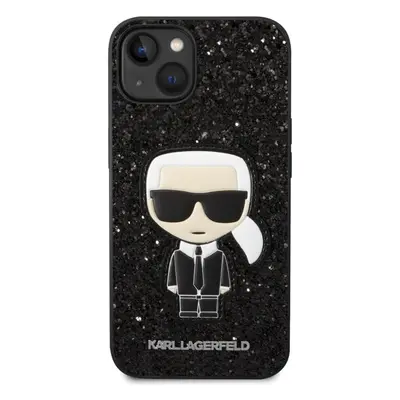 Pouzdro Karl Lagerfeld Glitter Flakes Ikonik iPhone 14 Plus černé