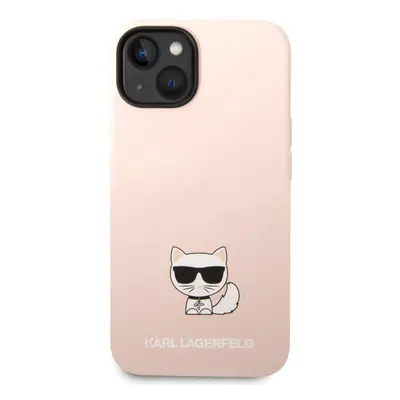 Pouzdro Karl Lagerfeld Liquid Silicone Choupette růžové Apple iPhone 14 Plus