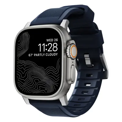 Řemínek pro Apple Watch 42/44/45/49 mm Nomad Rugged Strap - modrý