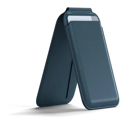 Satechi Vegan-Leather Magnetic Wallet Stand iPhone 12/13/14/15 all models - modré