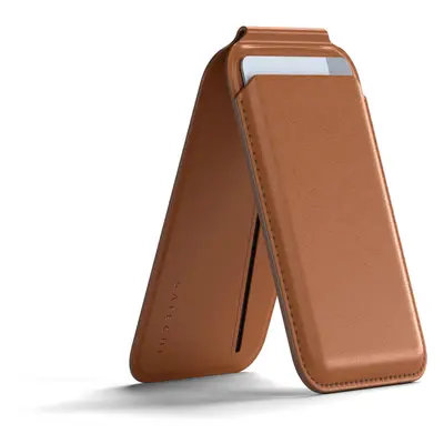 Satechi Vegan-Leather Magnetic Wallet Stand iPhone 12/13/14/15 all models - hnědé