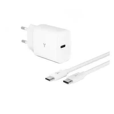 20W PD adaptér s 1,2m USB-C kabelem iSTYLE - bílý