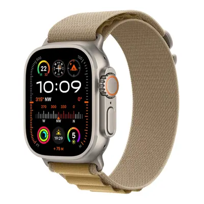 Apple Watch Ultra 2 49mm přírodní titan s žlutohnědým alpským tahem M MX4F3CS/A