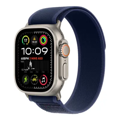 Apple Watch Ultra 2 GPS + Cellular, 49mm přírodně titanové pouzdro s modrým trailovým tahem - S/