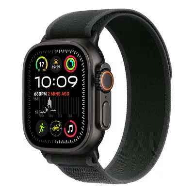 Apple Watch Ultra 2 GPS + Cellular, 49mm černě titanové pouzdro s černým trailovým tahem - M/L -