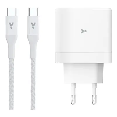 65W GaN adaptér s 2m USB-C kabelem iSTYLE - bílý