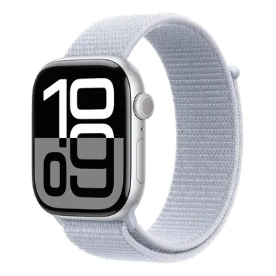 Apple Watch Series 10 GPS 42mm stříbné hliníkové pouzdro s oblačně modrým provlékacím sportovním