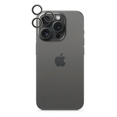 Ochrana objektivů s hliníkovými rámečky pro iPhone 16 Pro / 16 Pro Max iSTYLE - černá