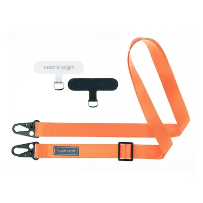 25mm popruh na telefon Mobile Origin Lanyard rope 84 - 165cm - oranžový