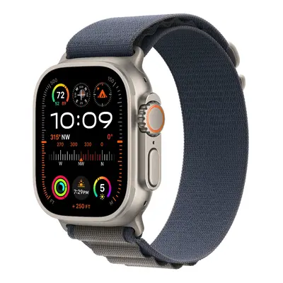 Apple Watch Ultra 2 GPS + Cellular, 49mm titanové pouzdro s modrým alpským tahem - S - MREK3CS/A