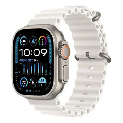 Apple Watch Ultra 2 GPS + Cellular, 49mm titanové pouzdro s bílým oceánským řemínkem - MREJ3CS/A