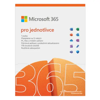 Microsoft 365 pro jednotlivce 1 rok elektronická licence EU QQ2-00012 nová licence