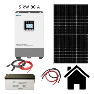 VSelektro Solární sestava - Hybrid II Kapacita AKU: 4×200Ah, Výkon FV: 9 panelů / 4,1 kWp