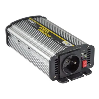 Měnič napětí Carspa CAR600U-122 12V/230V+USB 600W, modifikovaná sinus