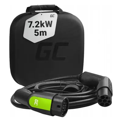 Nabíjecí kabel Typ 2 - 7,2kW - 5m, Green Cell EV09