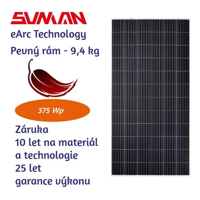 FV panel 375W Sunman SMA375M - flexi