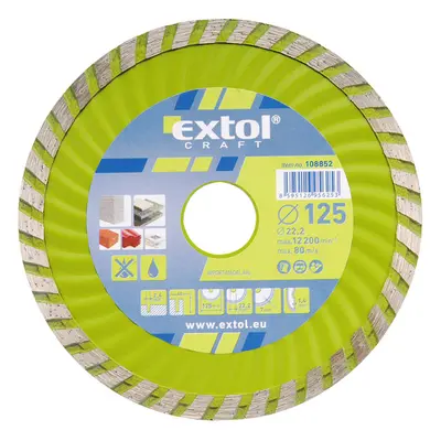 Diamantový turbo kotouč na suché/mokré řezání EXTOL CRAFT ø 115x22,2 mm