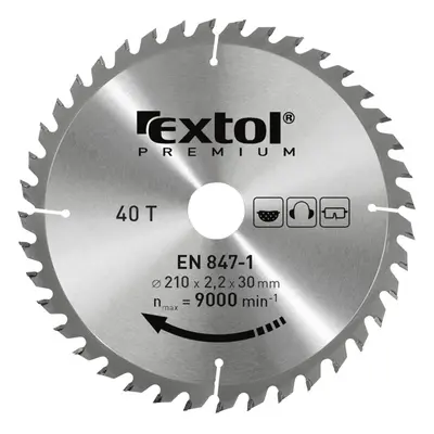 EXTOL PREMIUM pilový kotouč s SK plátky, 140x2,0x16mm, 30T, šířka SK plátků 2,8mm