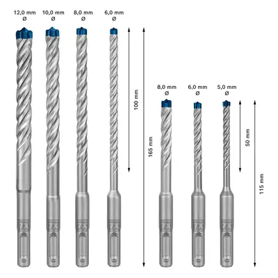 Sada vrtáků do betonu SDS plus-7X Bosch EXPERT Dostupné varianty: 7dílná sada vrtáků do betonu S