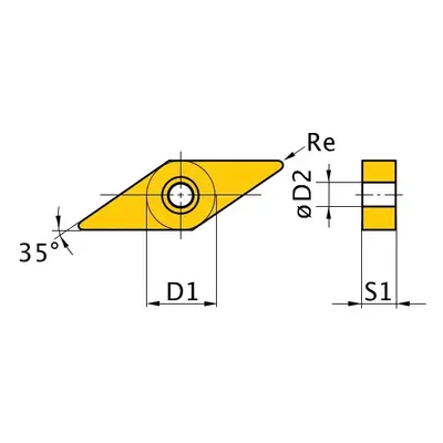 OPTIMUM Břitové destičky V/35°, 5 ks 3441701