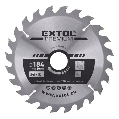 EXTOL PREMIUM pilový kotouč s SK plátky, 184x2,2x30mm, 50T, šířka SK plátků 3,2mm Dostupné varia