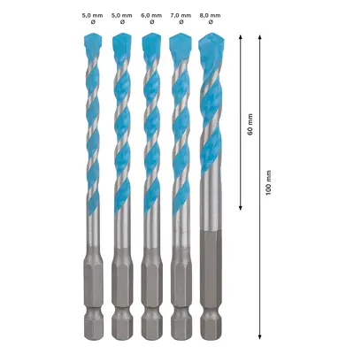 Sada víceúčelových vrtáků HEX-9 Bosch EXPERT MultiConstruction Dostupné varianty: 5dílná sada ví