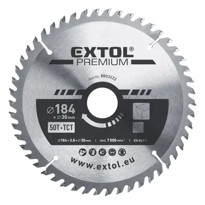 EXTOL PREMIUM pilový kotouč s SK plátky, 184x2,2x30mm, 50T, šířka SK plátků 3,2mm Dostupné varia