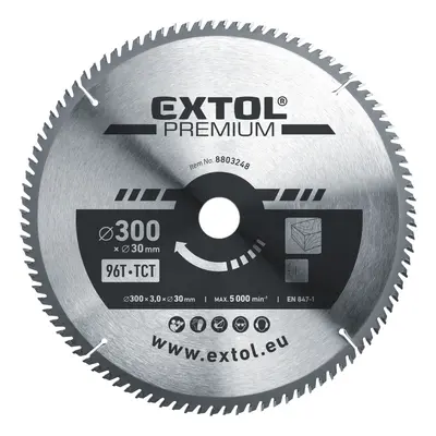 EXTOL PREMIUM pilový kotouč s SK plátky, 300x2,2x30mm, 96T, šířka SK plátků 3,2mm Dostupné varia