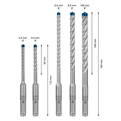 Sada vrtáků do betonu SDS plus-7X Bosch EXPERT Dostupné varianty: 5dílná sada vrtáků do betonu S