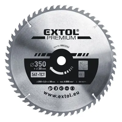 EXTOL PREMIUM Kotouč pilový s sk plátky, o 350x3,3x30mm, 54t 8803252 Dostupné varianty: Pilový k