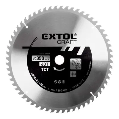 EXTOL CRAFT kotouč pilový s SK plátky, 350x2,2x30mm, 19119