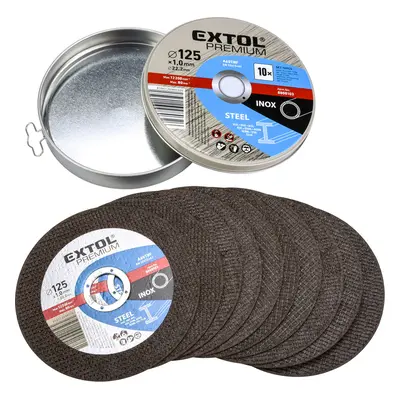 Řezné kotouče na ocel/nerez (10ks) EXTOL PREMIUM ø 125x1x22,2 mm