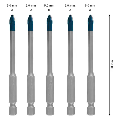 Sada vrtáků na dlažby Bosch EXPERT HEX-9 HardCeramic Dostupné varianty: 5dílná sada vrtáků na dl