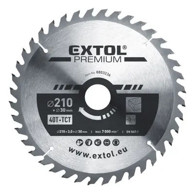 EXTOL PREMIUM pilový kotouč s SK plátky, 210x2,2x30mm, 60T, šířka SK plátků 3,2mm, SK Dostupné v