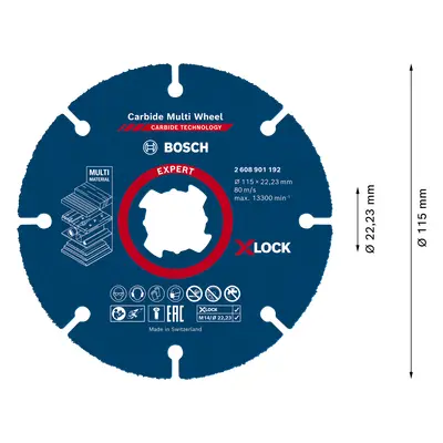 Kotouč řezný Bosch Carbide Multi Wheel X-LOCK 115×1 mm Dostupné varianty: Víceúčelový řezný koto