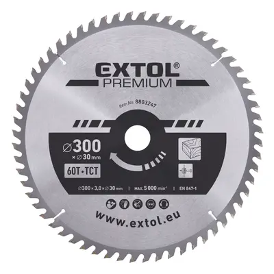 EXTOL PREMIUM pilový kotouč s SK plátky, 300x2,2x30mm, 96T, šířka SK plátků 3,2mm Dostupné varia