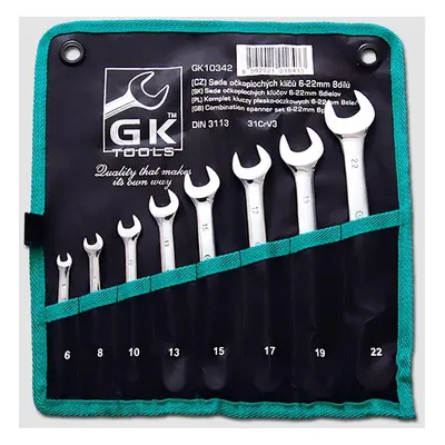 Sada očkoplochých klíčů (8ks) GK TOOLS 8-22 mm v obalu